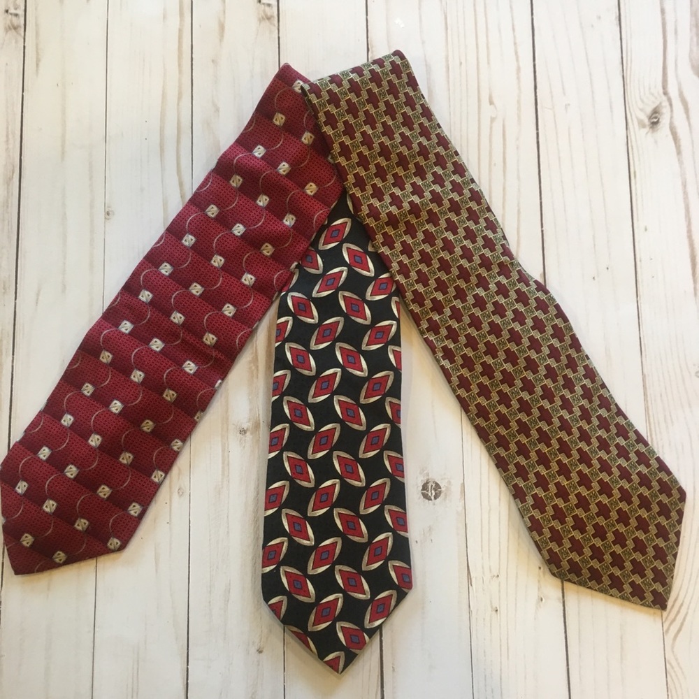 Three Roundtree and Yorke All Silk Ties Handmade